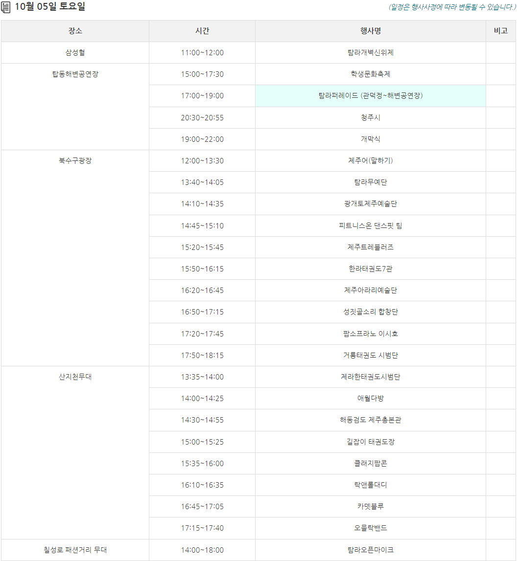 2024 탐라문화제