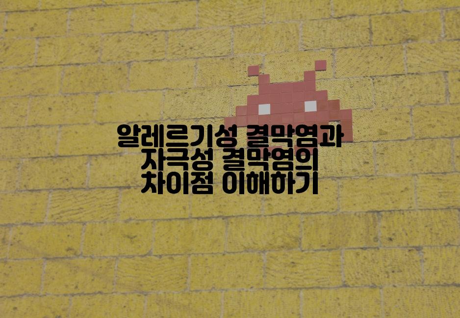알레르기성 결막염과 자극성 결막염의 차이점 이해하기