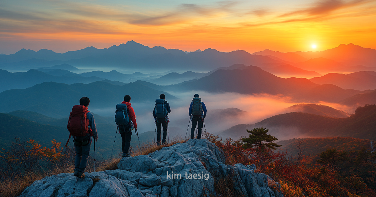 두륜산 등산 모습