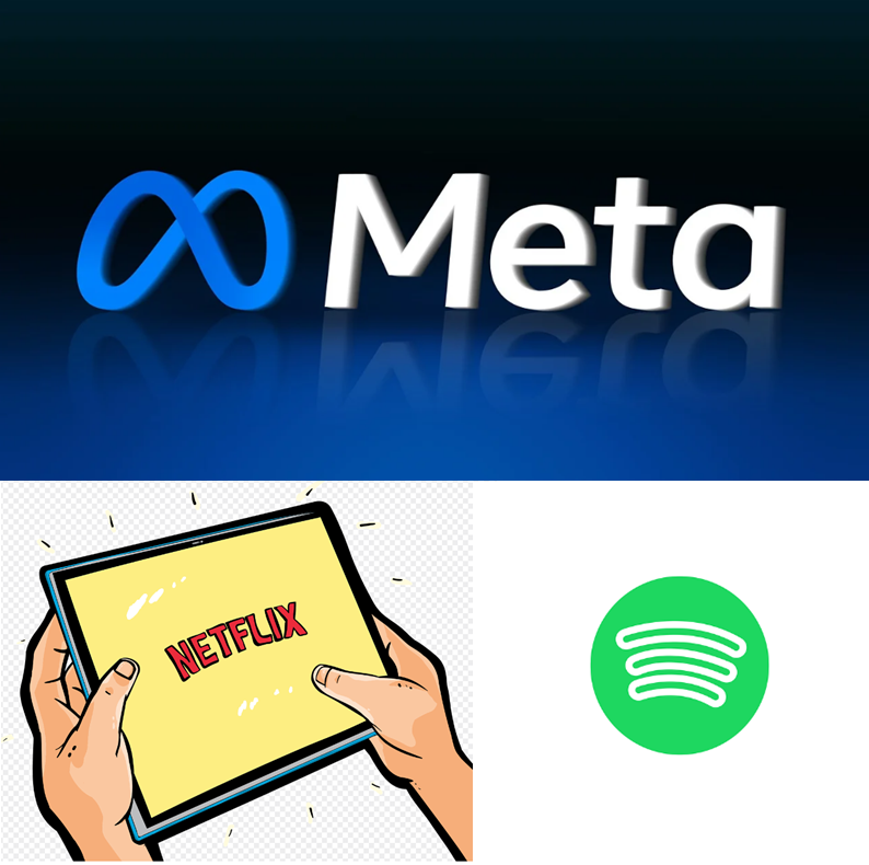 메타, 넷플릭스, 스포티파이