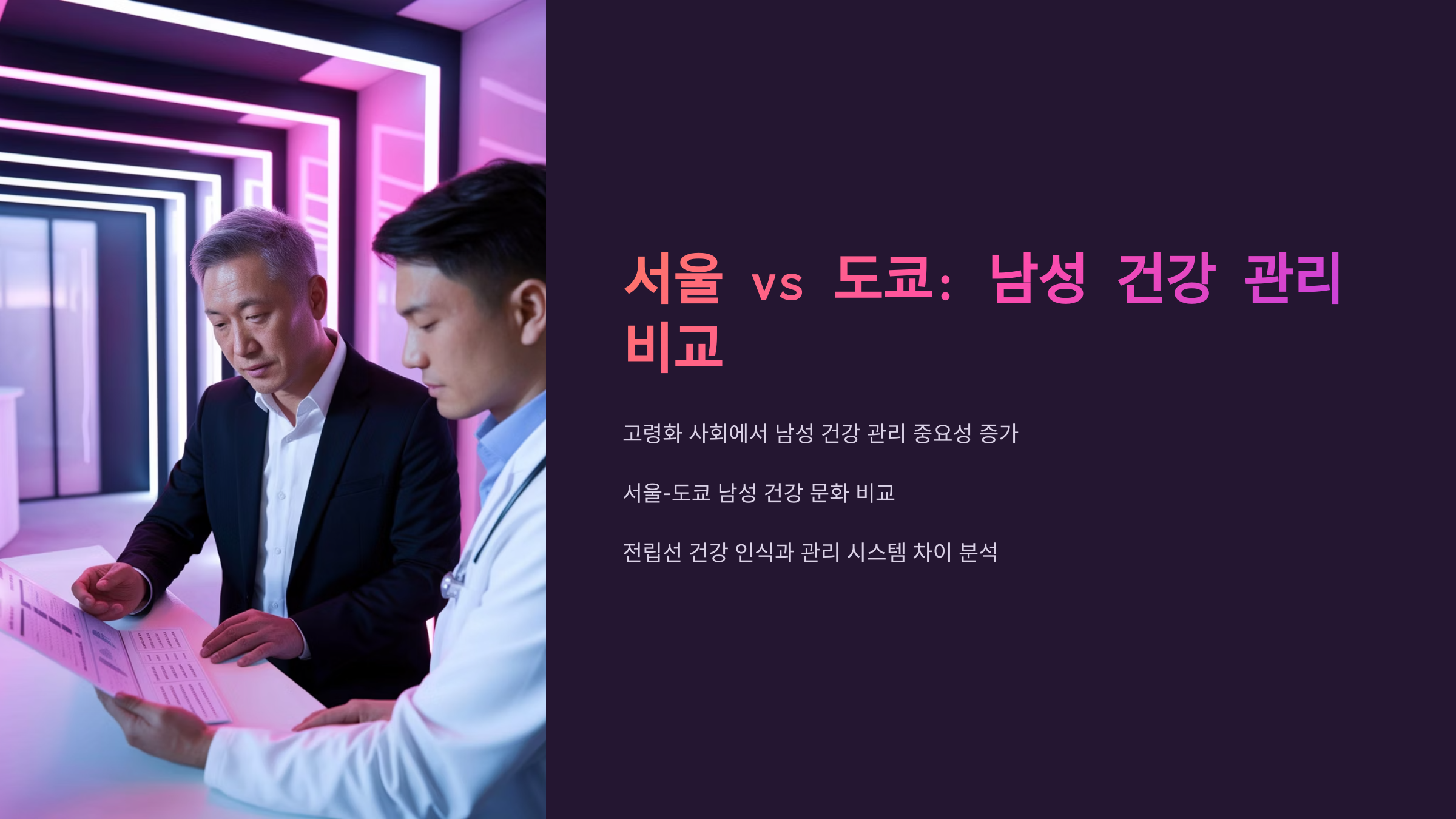 서울과도쿄 남성건강관리 비교