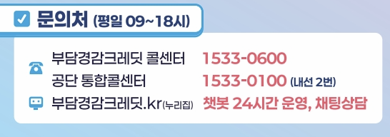 소상공인 부담경감 크레딧 문의처 표 이미지