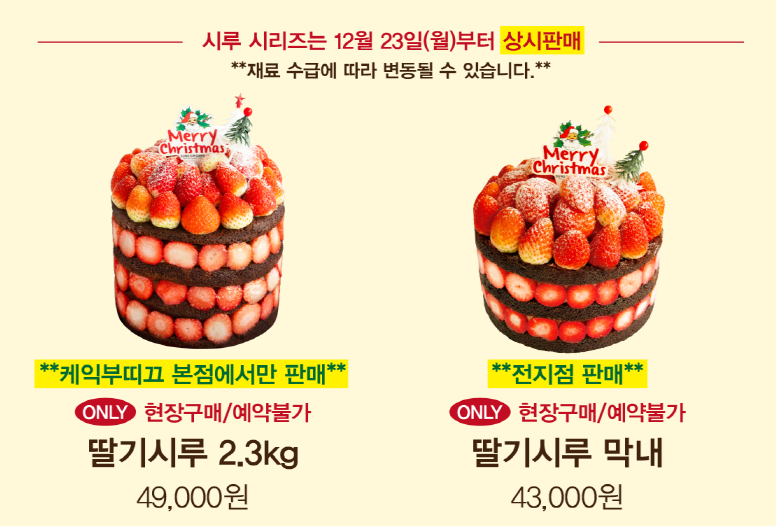 성심당 크리스마스 케이크 예약
