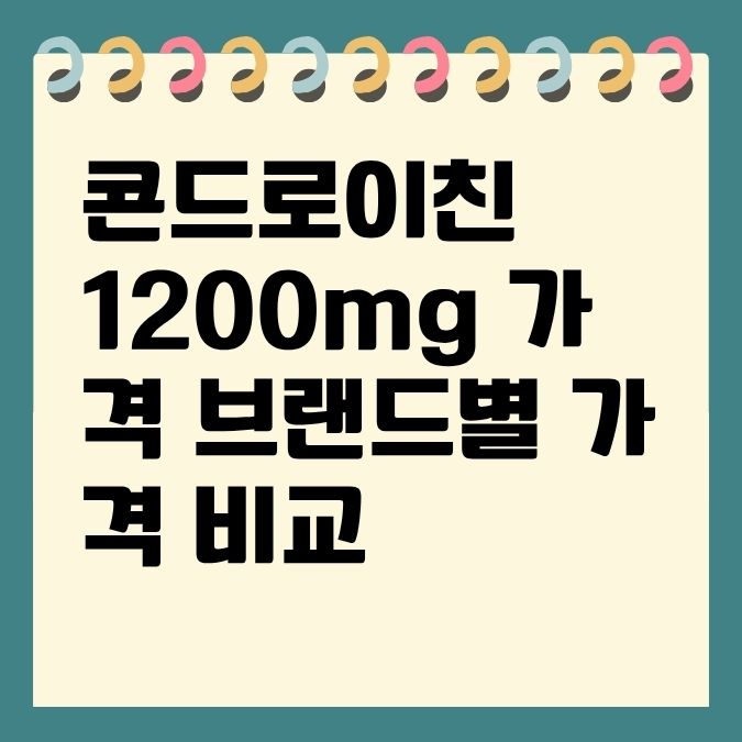콘드로이친 1200mg 가격 브랜드별 가격 비교