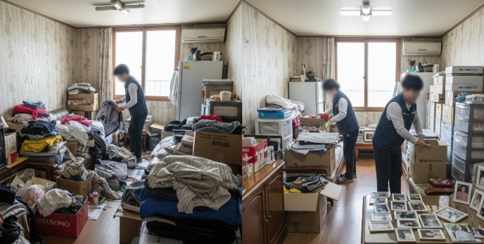 제천 고독사청소 및 정리중