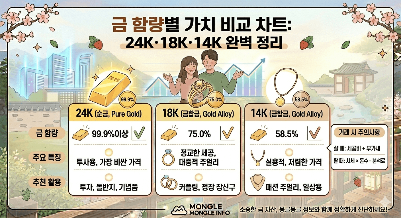 금시세 24k,18k,14k,비교차트