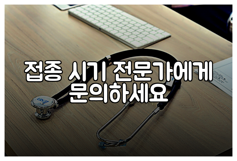 접종 시기 전문가에게 문의하세요