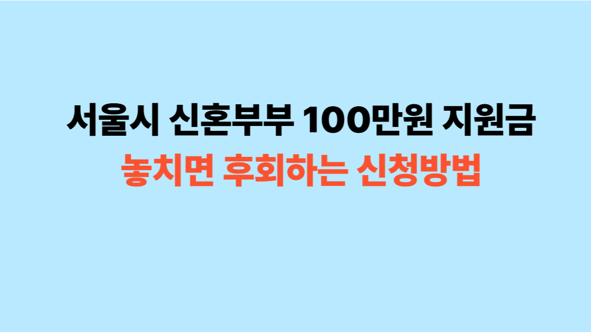 서울시-신혼부부-100만원-지원금