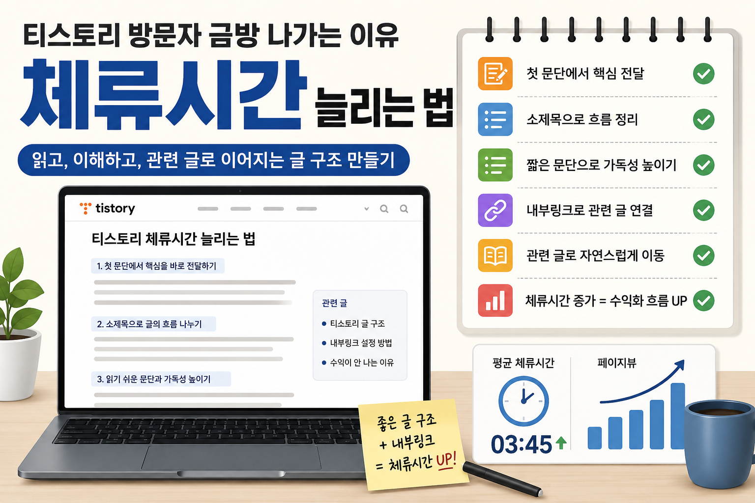 티스토리 방문자 금방 나가는 이유와 체류시간 늘리는 법