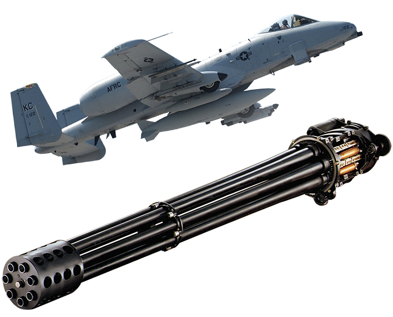 A-10의 GAU-8/A Avenger 30mm 게틀링 건, 출처: General Dynamics