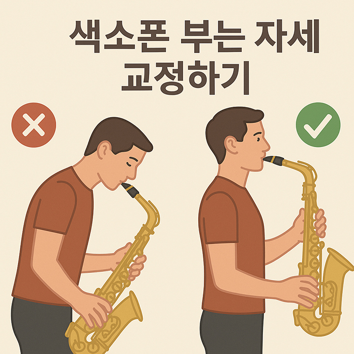 색소폰 부는 자세