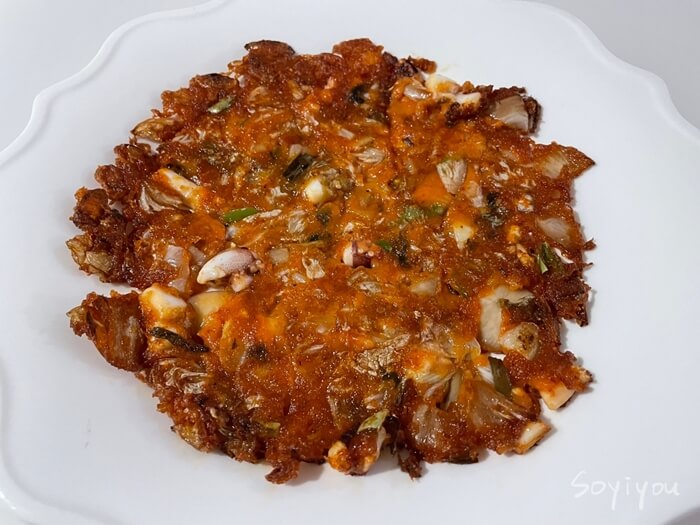 오징어-김치전