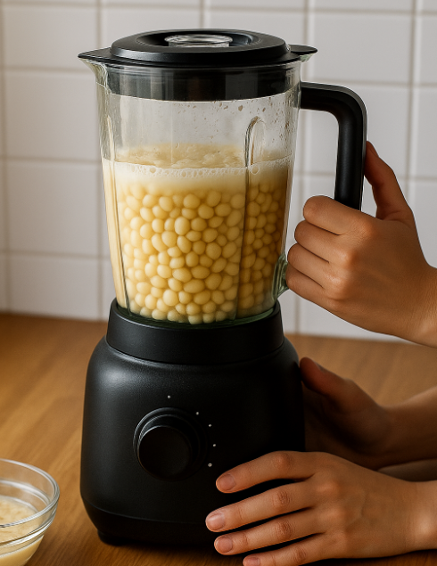 콩 두유 믹서기로 만드는 사진