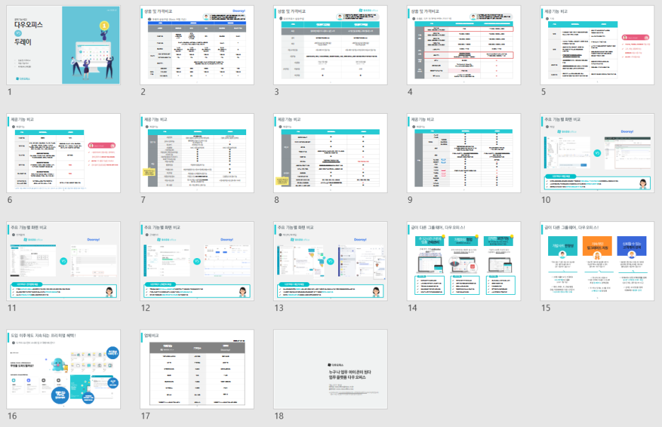 다우오피스 VS 두레이 비교자료 통합본