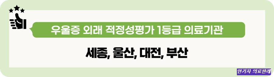 세종, 울산, 대전, 부산 우울증 치료 1등급 의원