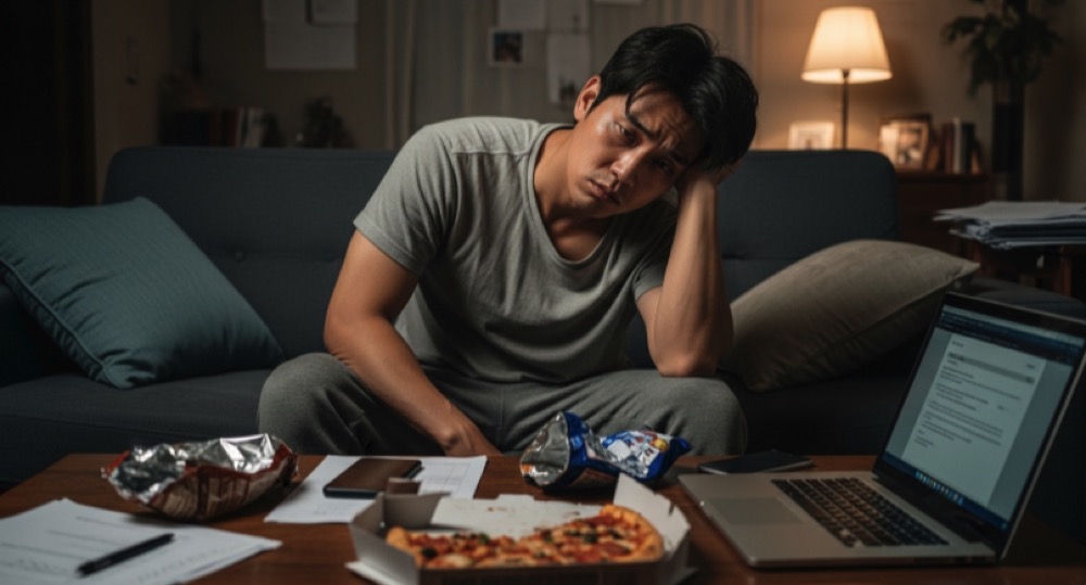 피로와 생활습관 문제로 고지혈증 수치가 높아지는 상황