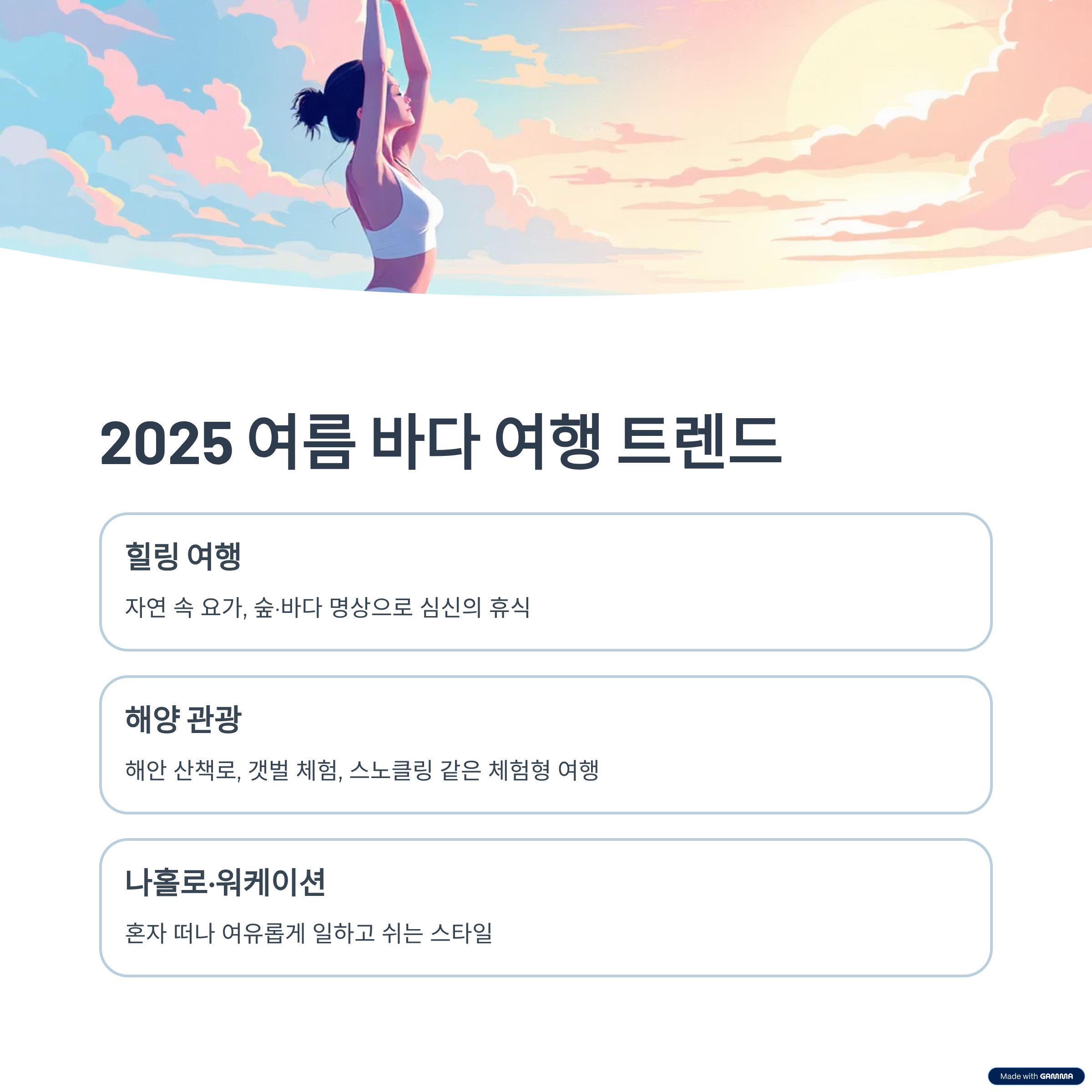 2025년 여름 바다 여행 키워드