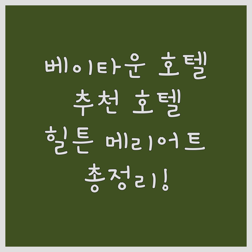 베이타운 호텔 추천: 힐튼, 메리어트..