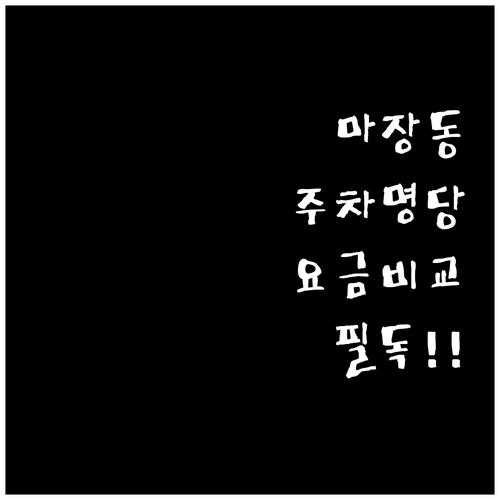 마장동 축산물시장 방문 시 주차 명당..