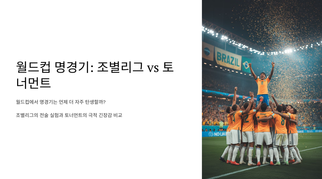 월드컵 조별리그와 토너먼트