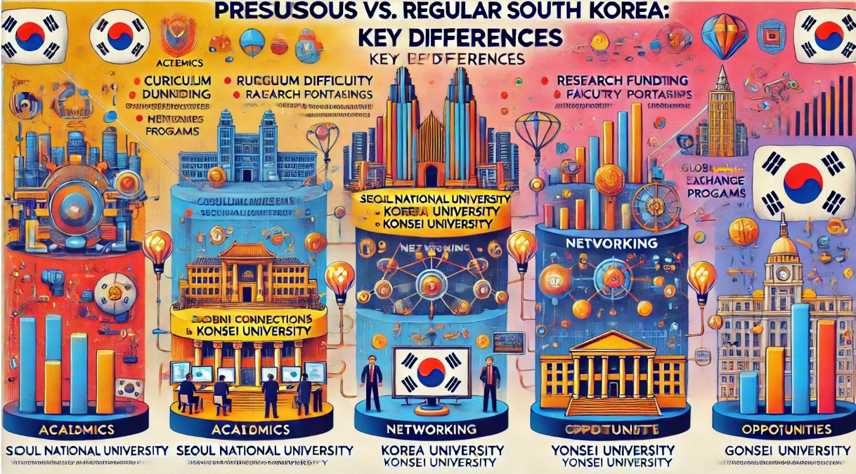 명문대와 일반대를 비교하는 이미지입니다