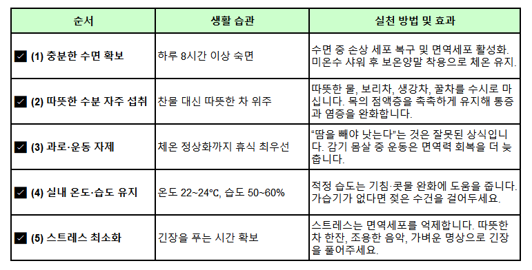 감기몸살빨리낫는법