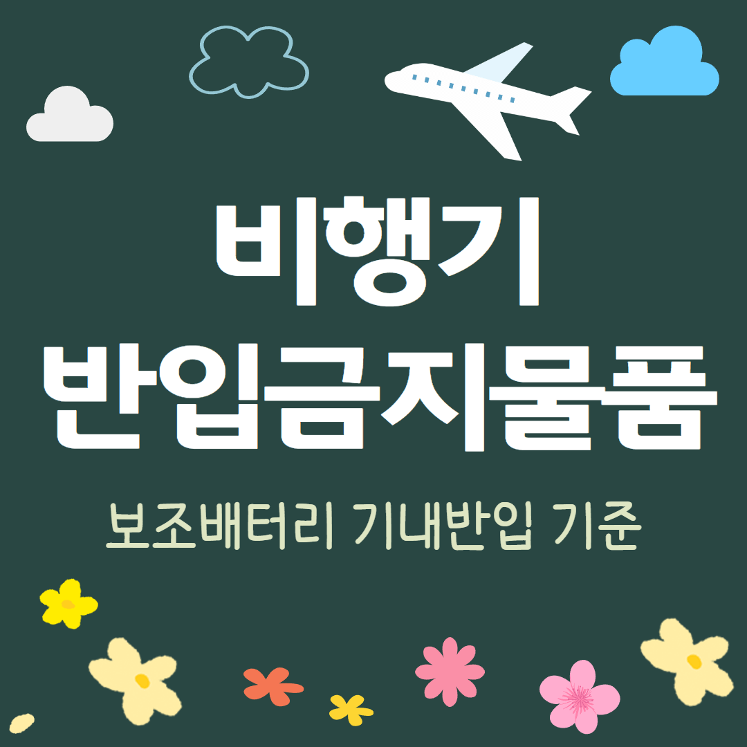 비행기 반입금지물품 보조배터리 기내 반입기준