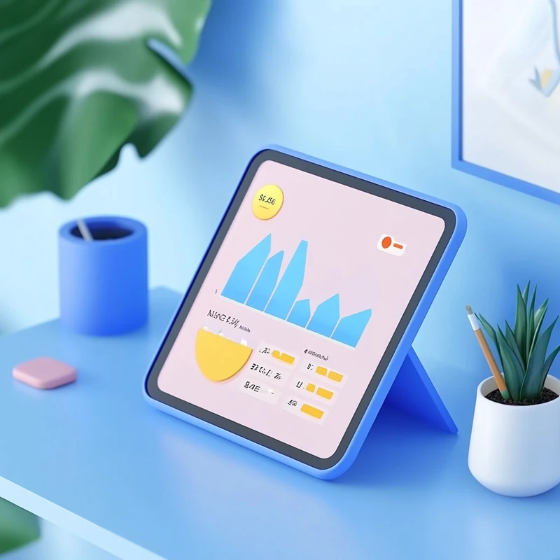 밝은 홈오피스 책상에서 S&P500, 나스닥100, 미국 배당ETF TOP10 성과표를 태블릿으로 비교 분석하는 투자 환경이 연출되어 있으며, 미국 ETF 수익률, 연금ETF, 국내상장 주식, 투자 계획, 교육비 마련 관련 정보를 자연스럽게 연결