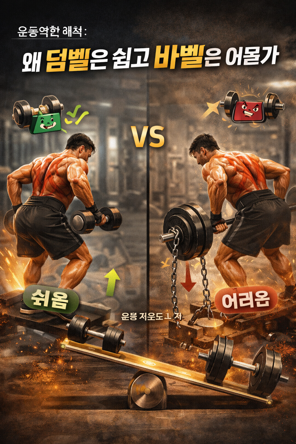 왜 덤벨은 쉽고 바벨은 어려운가
