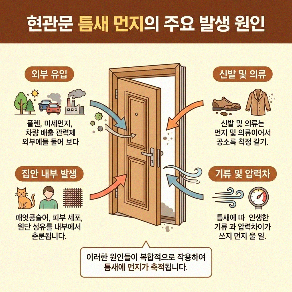 현관문 틈새 먼지 이제 그만 먼지 닦는 똑똑한 도구 추천