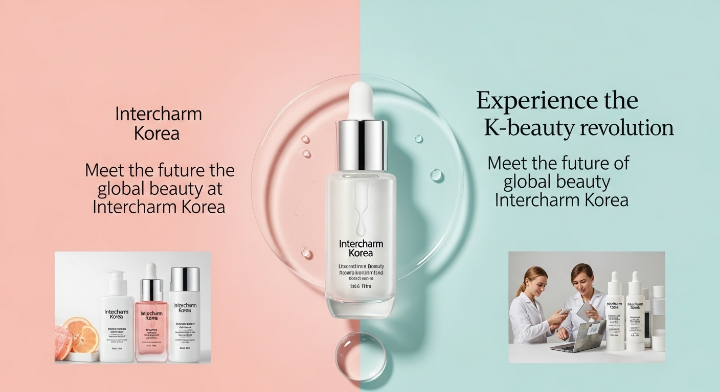 행사의 성격을 알려주기 위한 이미지로서 주요 화장품을 보여주고 있고 이런 제품을 만들기 위해서 연구원들의 많은 노력이 있었다는 것을 보여주고 있습니다.