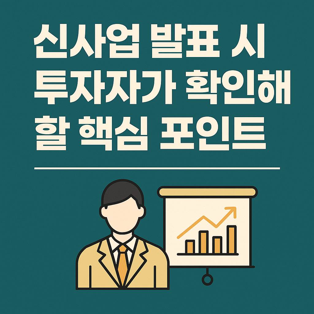 신사업 발표 시 투자자가 확인해야 할 핵심 포인트