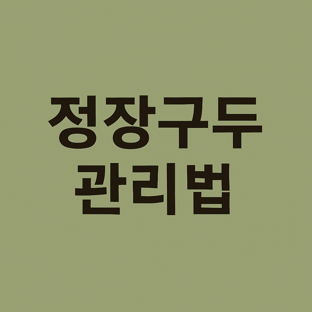 정장구두 관리법