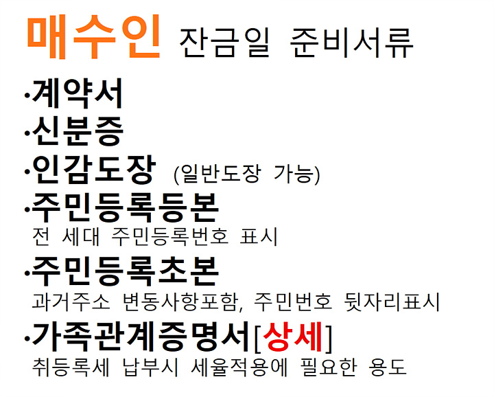 부동산매매-매수인필요서류