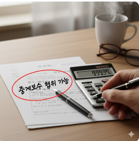 계약서와 함께 '협의 가능' 문구가 강조된 이미지