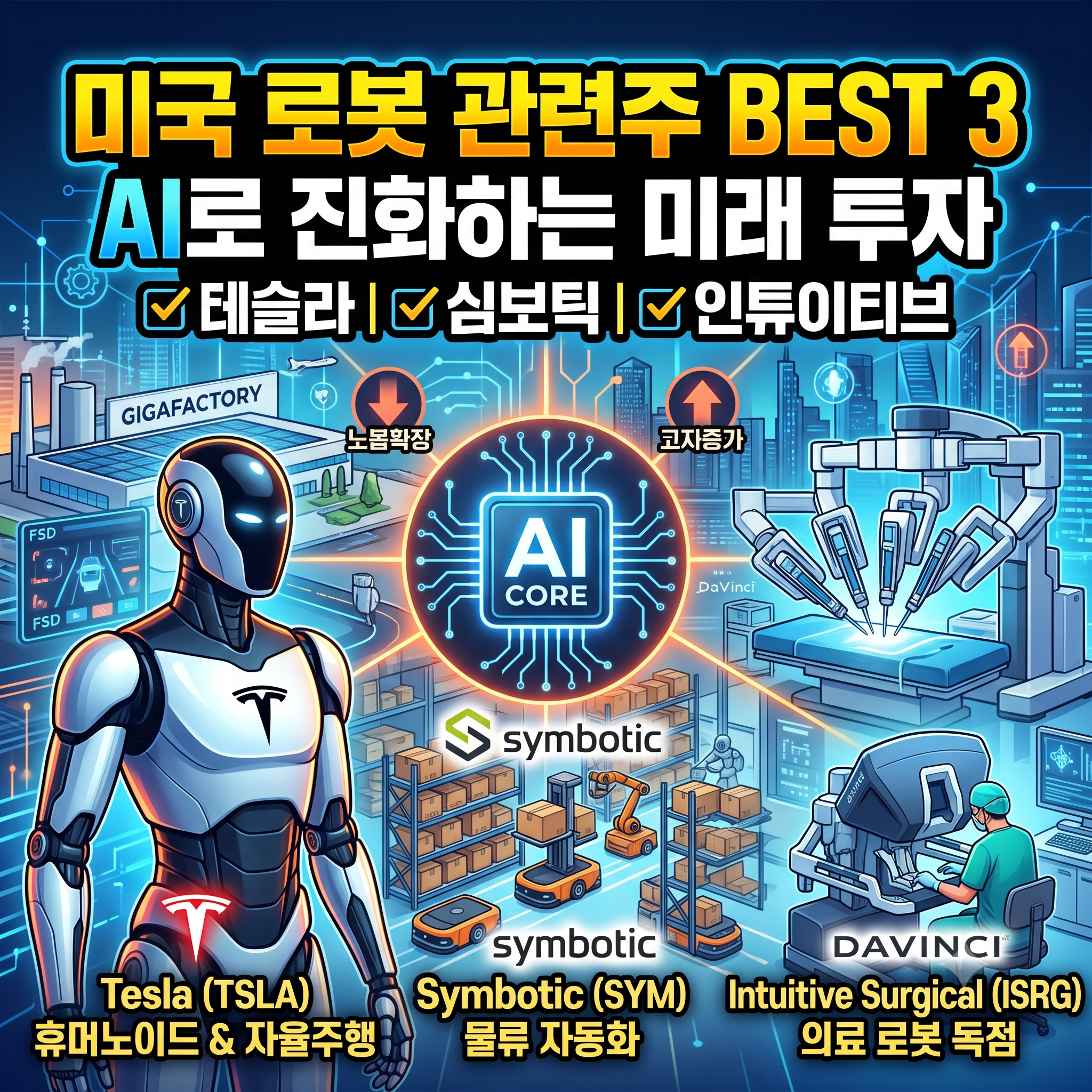 미국 로봇 관련주 전망, AI와 결합한 핵심 대장주 3가지 분석