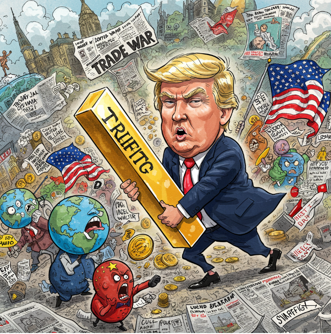 트럼프의 관세 정책에 따른 세계적 파장-구글 제미나이 생성이미지