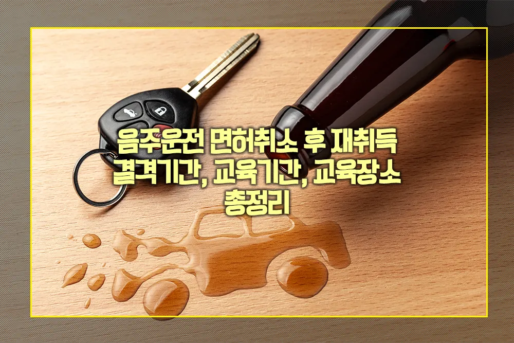 음주운전 면허취소 후 재취득 결격기간 교육기간 교육장소
