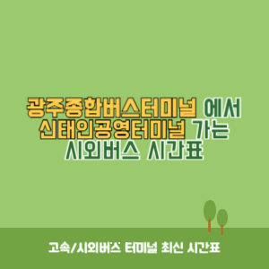 광주종합버스터미널에서 신태인공영터미널 가는 시외버스 시간표 최신정보
