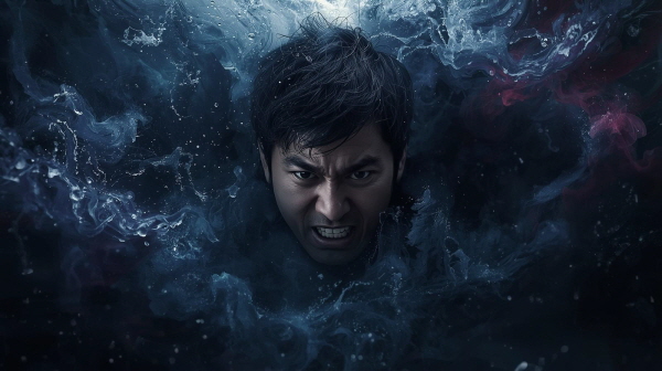 이상과 감정의 깊은 바다에서 피어나는 분노에 관한 그림