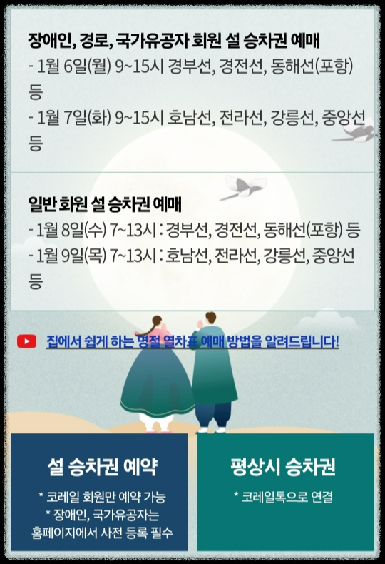 설날 기차표 예매 ❘ 코레일 설 예매 ❘ 2025 설날 기차표 예매 ❘ 취소표 예매