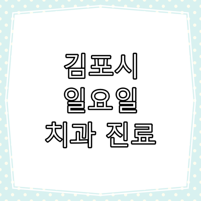 김포시 일요일 치과 진료 병원