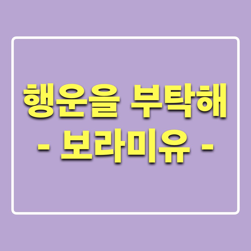 행운을부탁해_보라미유