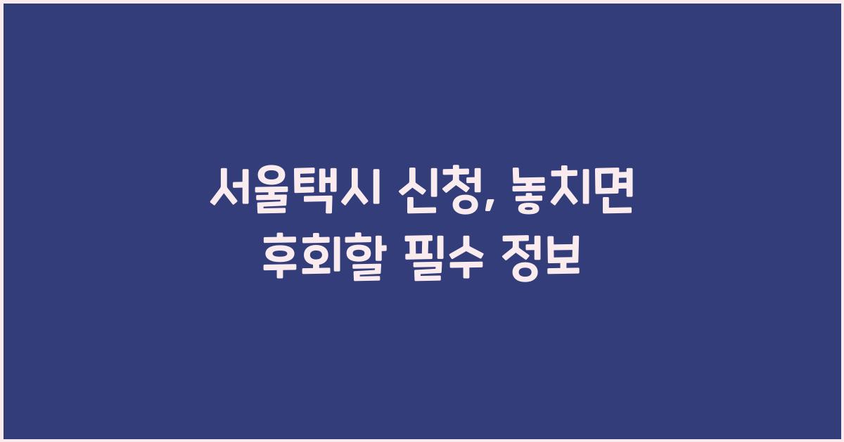 서울택시 신청