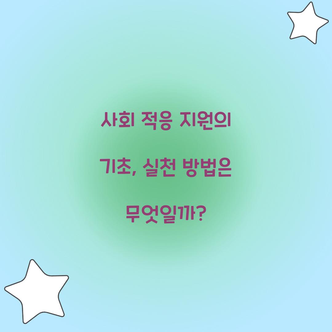 사회 적응 지원
