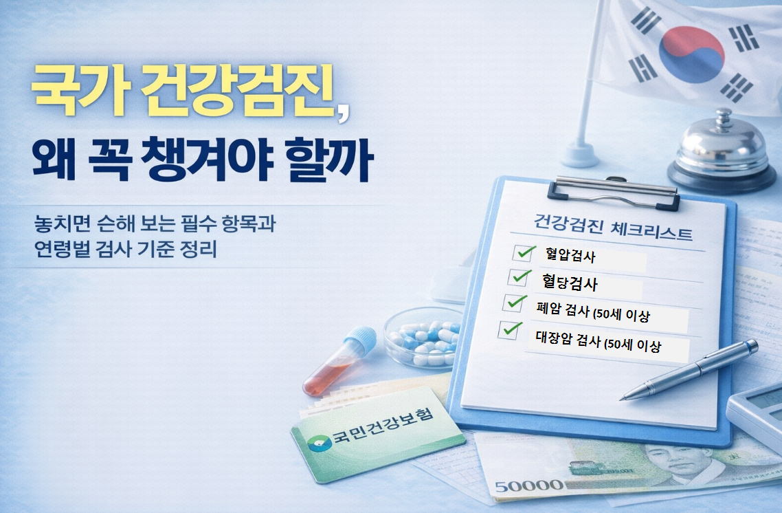 국가 건강검진, 왜 꼭 챙겨야 할까 / 놓치면 손해 보는 필수 항목과 연령별 검사 기준 정리