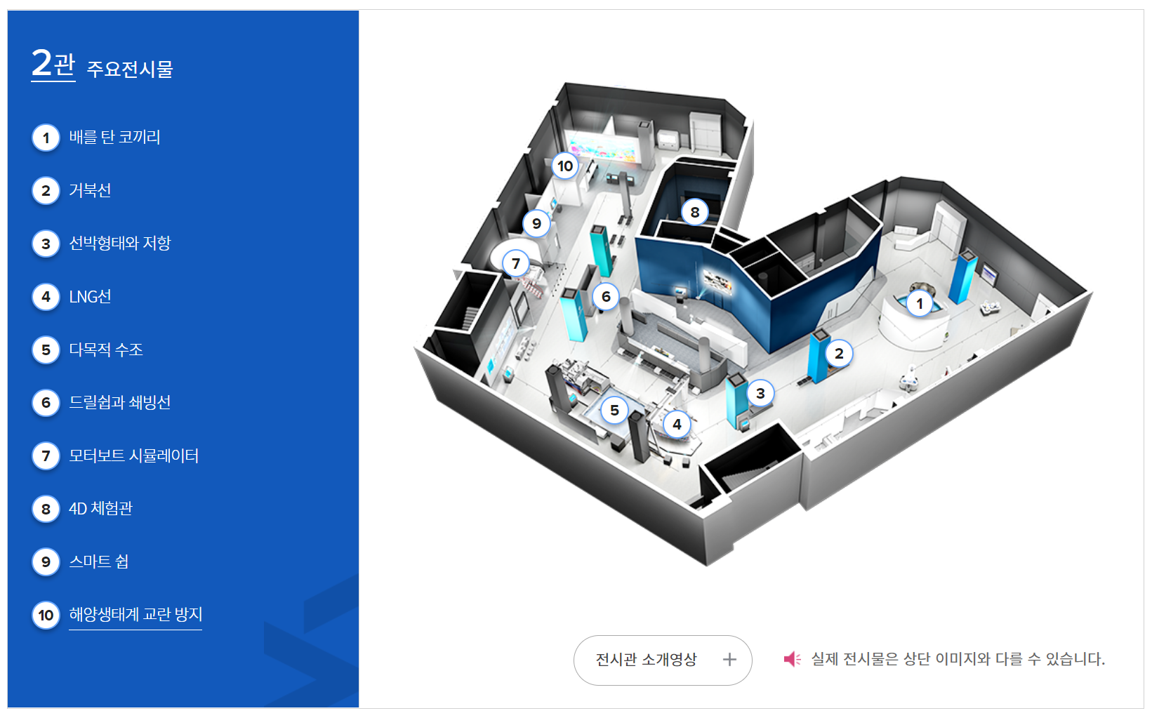 2관 주요전시물 사진입니다.