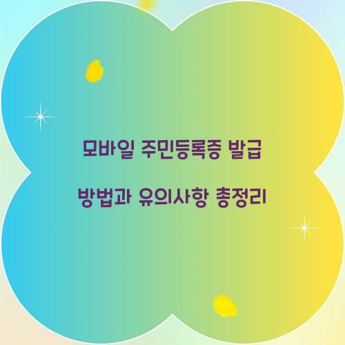 모바일 주민등록증 발급