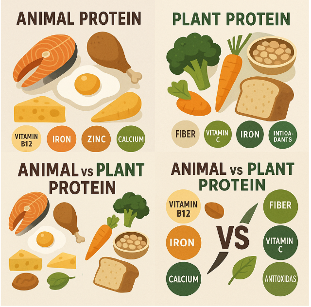 동물성 vs 식물성 영양 차이 관련된 사진