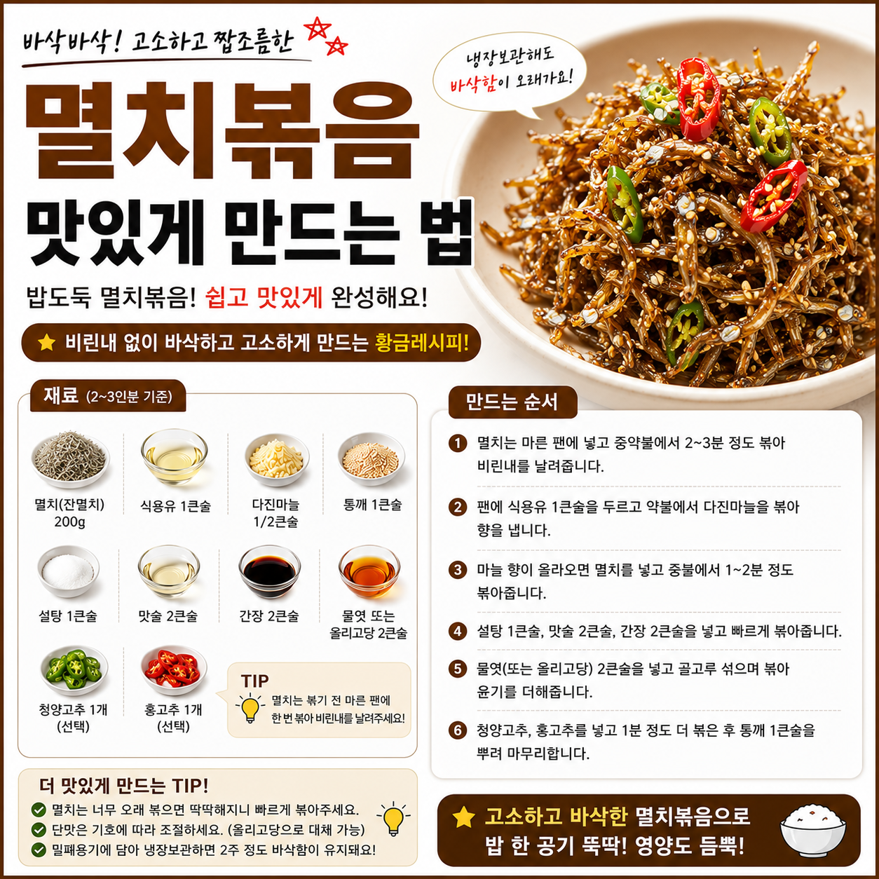 멸치볶음 맛있게 만드는법